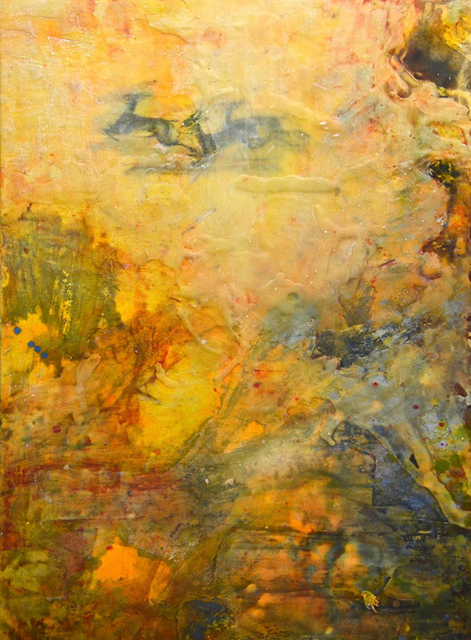 Hirola, mixed media on birch panel, 30” x 22”, (sold)