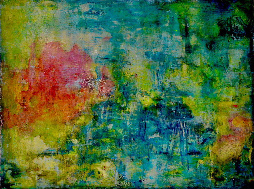Long Pond, #7, 3’ x 4’, oil/resin on stretched silk, Sold